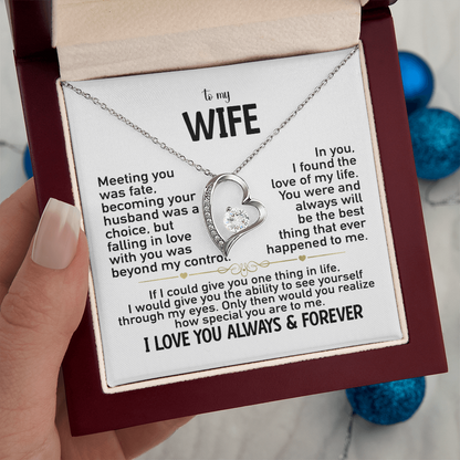 Personalized Jewelry Gift For Her, To My Wife Necklace With Message Card, Wife Gift From Husband, Anniversary Gift for Wife Christmas gift