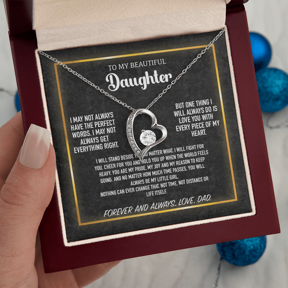 To My Daughter Gift from Dad with Heartfelt Message Card Meaningful Jewelry Gift for Valentine's Day from Dad Personalized Gift For Daughter