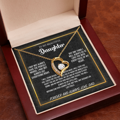 To My Daughter Gift from Dad with Heartfelt Message Card Meaningful Jewelry Gift for Valentine's Day from Dad Personalized Gift For Daughter