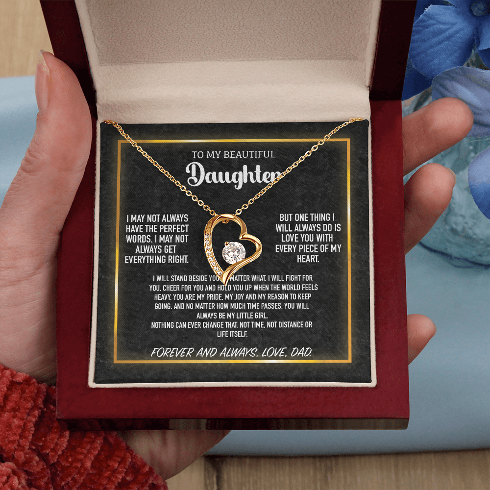 To My Daughter Gift from Dad with Heartfelt Message Card Meaningful Jewelry Gift for Valentine's Day from Dad Personalized Gift For Daughter