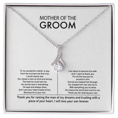 Mother of the Groom Gift from Daughter in Law Mother of the Groom Necklace from Bride Eternity Necklace Mom of Groom Gift To Mom from Bride