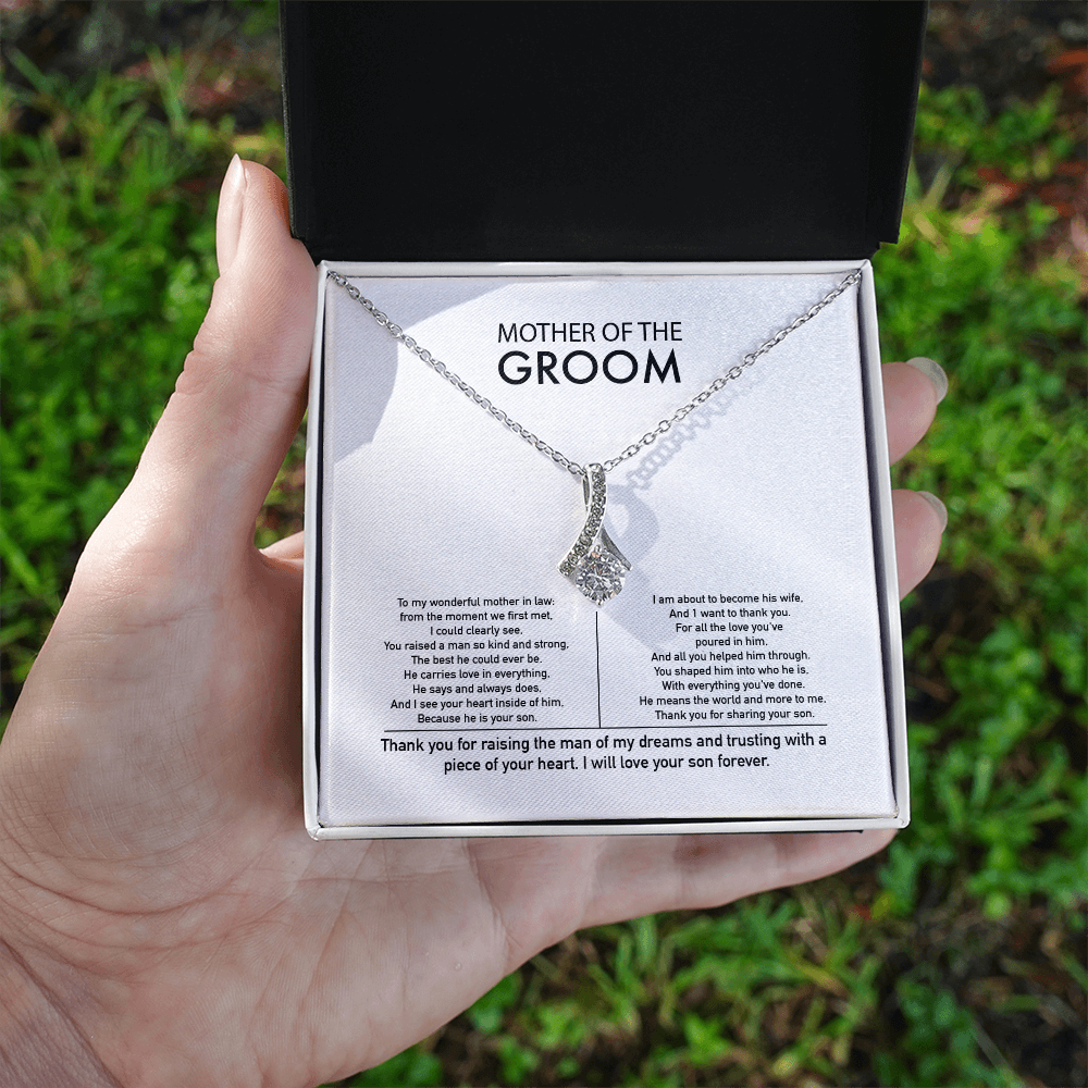 Mother of the Groom Gift from Daughter in Law Mother of the Groom Necklace from Bride Eternity Necklace Mom of Groom Gift To Mom from Bride