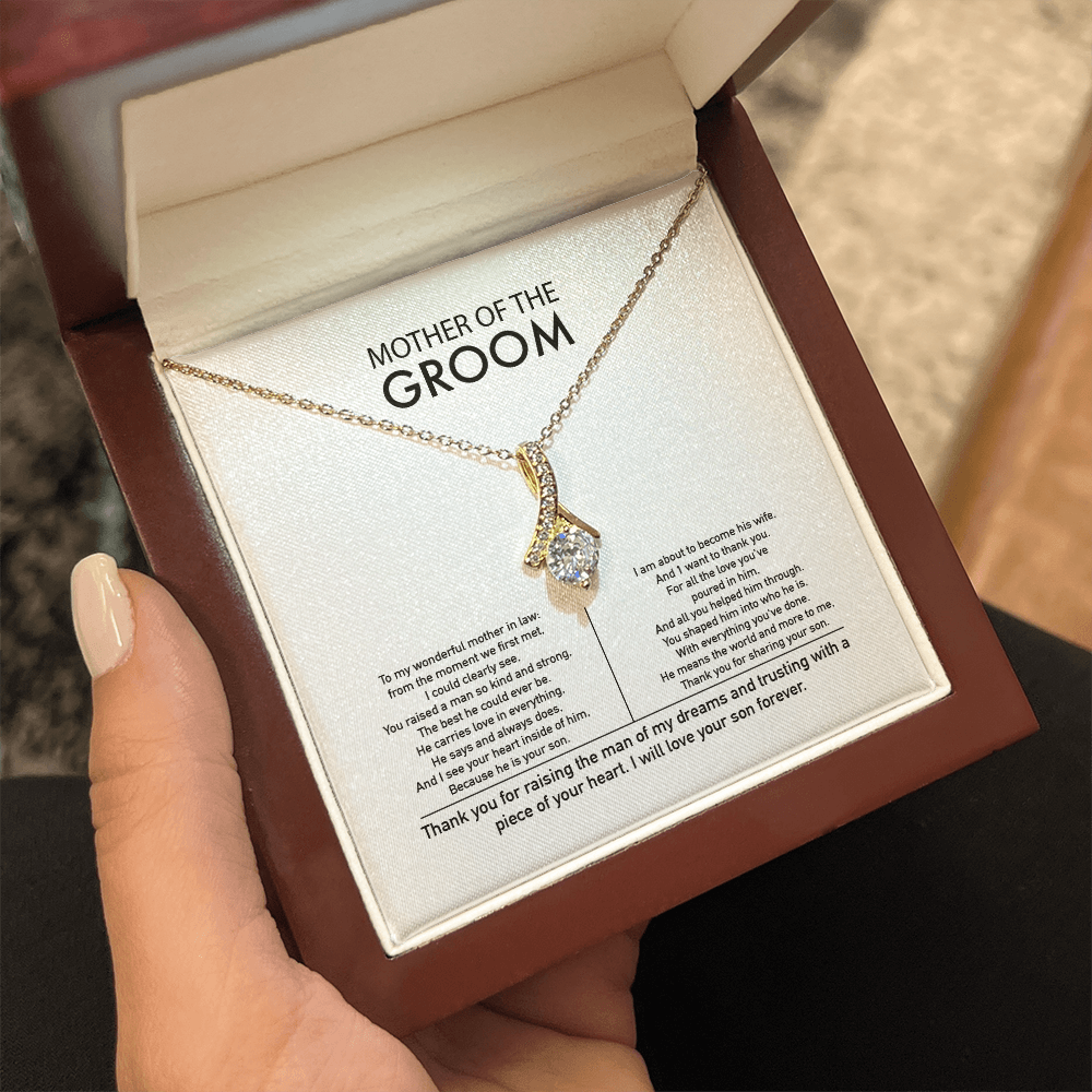 Mother of the Groom Gift from Daughter in Law Mother of the Groom Necklace from Bride Eternity Necklace Mom of Groom Gift To Mom from Bride