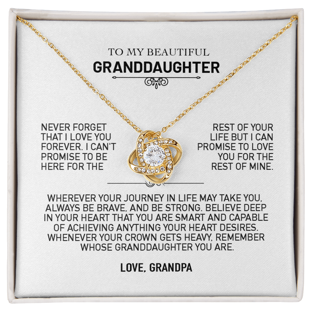 To My Granddaughter Gift From Grandpa, "Never Forget That I Love You"