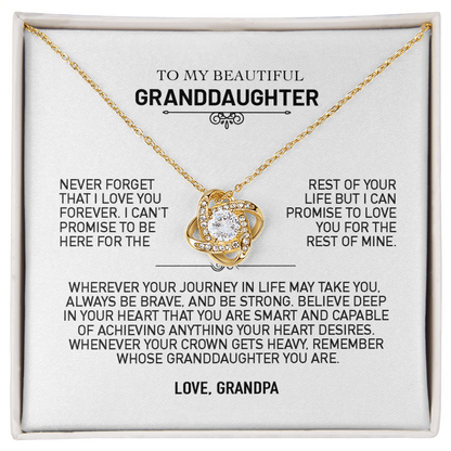 To My Granddaughter Gift From Grandpa, "Never Forget That I Love You"