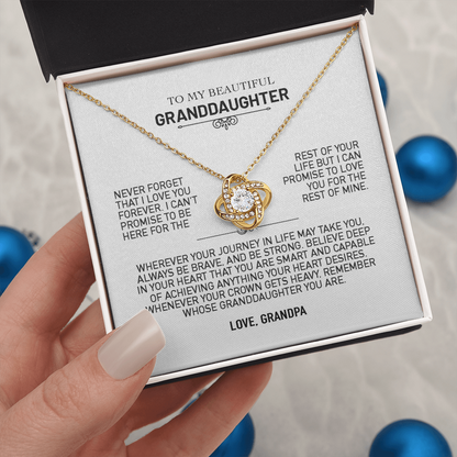 To My Granddaughter Gift From Grandpa, "Never Forget That I Love You"