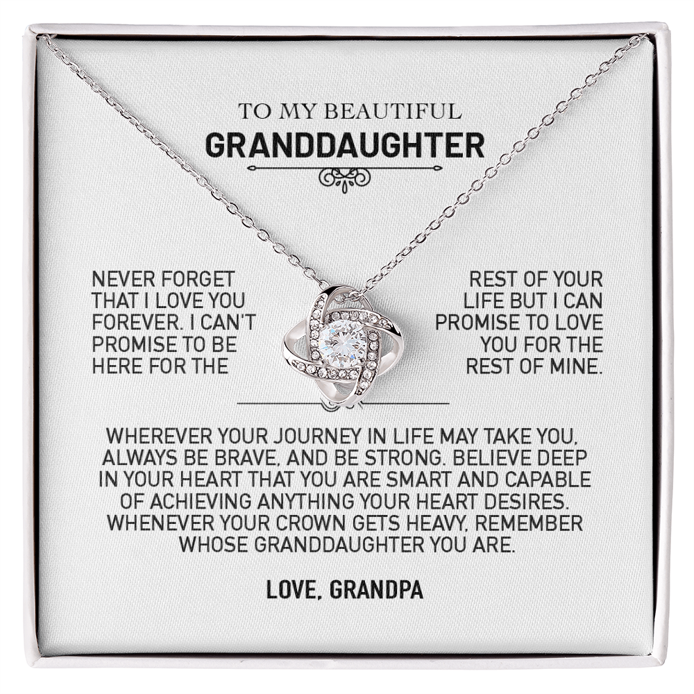 To My Granddaughter Gift From Grandpa, "Never Forget That I Love You"