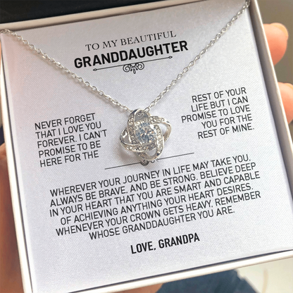 To My Granddaughter Gift From Grandpa, "Never Forget That I Love You"