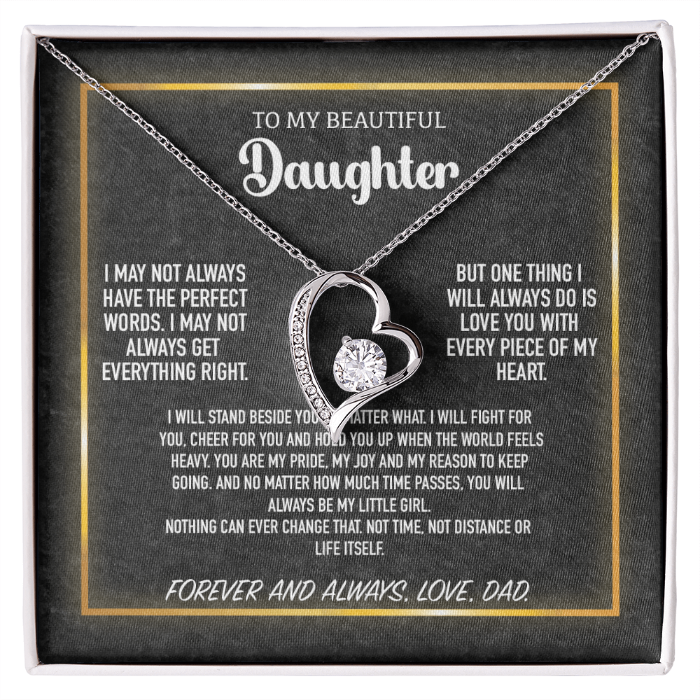 To My Daughter Gift from Dad with Heartfelt Message Card Meaningful Jewelry Gift for Valentine's Day from Dad Personalized Gift For Daughter