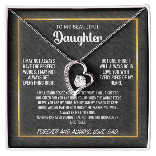 To My Daughter Gift from Dad with Heartfelt Message Card Meaningful Jewelry Gift for Valentine's Day from Dad Personalized Gift For Daughter