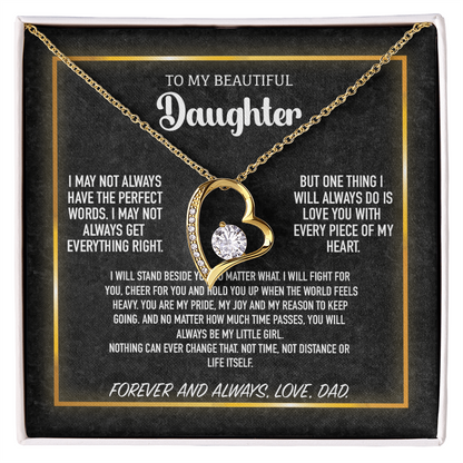 To My Daughter Gift from Dad with Heartfelt Message Card Meaningful Jewelry Gift for Valentine's Day from Dad Personalized Gift For Daughter