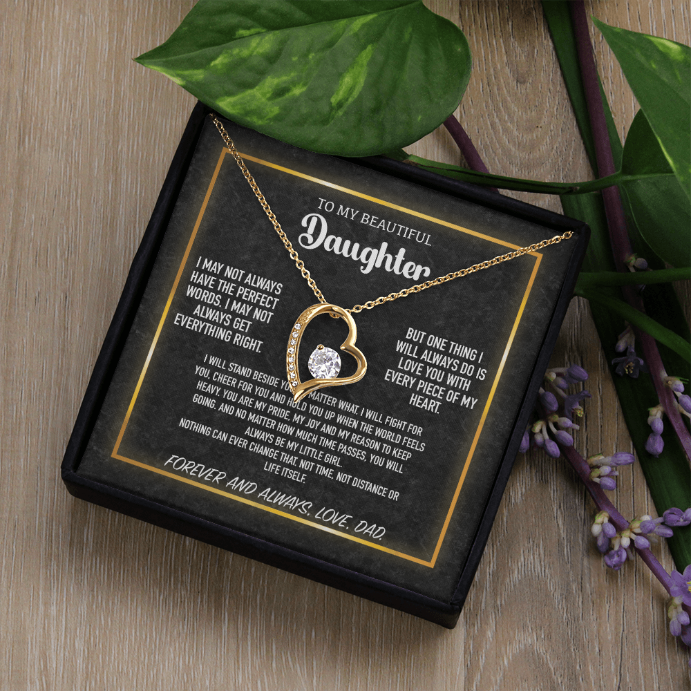 To My Daughter Gift from Dad with Heartfelt Message Card Meaningful Jewelry Gift for Valentine's Day from Dad Personalized Gift For Daughter