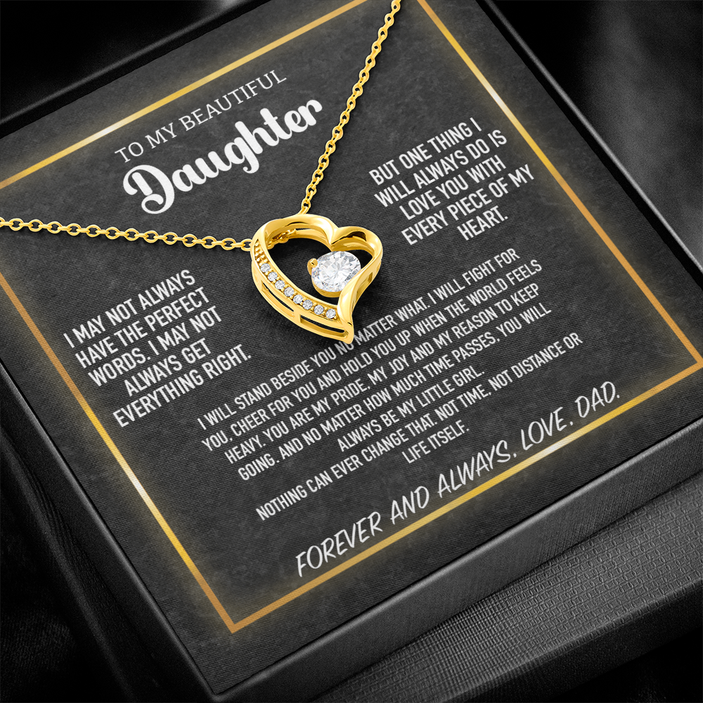 To My Daughter Gift from Dad with Heartfelt Message Card Meaningful Jewelry Gift for Valentine's Day from Dad Personalized Gift For Daughter