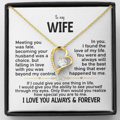 Personalized Jewelry Gift For Her, To My Wife Necklace With Message Card, Wife Gift From Husband, Anniversary Gift for Wife Christmas gift