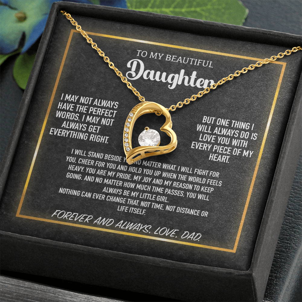 To My Daughter Gift from Dad with Heartfelt Message Card Meaningful Jewelry Gift for Valentine's Day from Dad Personalized Gift For Daughter