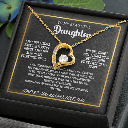 To My Daughter Gift from Dad with Heartfelt Message Card Meaningful Jewelry Gift for Valentine's Day from Dad Personalized Gift For Daughter